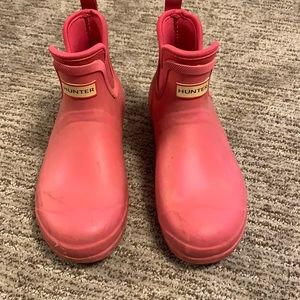 Pink hunter boots